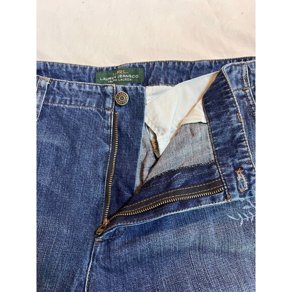 Lauren Jeans Co Embroidered Jean Straight Leg LRL | Dark‎ Wash | Size 16 - Picture 7 of 16